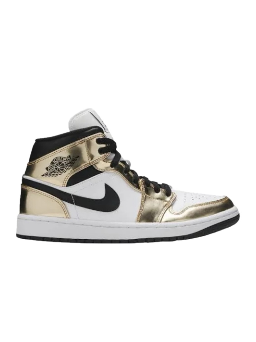 Jordan Men’s High-Top Sneakers - White & Gold Mens 9.5, Women's 11